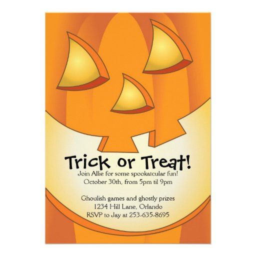 Halloween Jack-o-lantern invitations