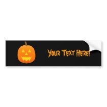 Halloween: Jack-O-Lantern: Pumpkin: Bumper Sticker