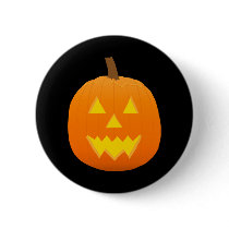 Halloween: Jack-O-Lantern: Pumpkin: Pinback Button