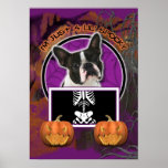 Halloween - Just a Lil Spooky - Boston Terrier Poster