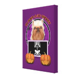 Halloween - Just a Lil Spooky - Brussels Griffon Gallery Wrap Canvas