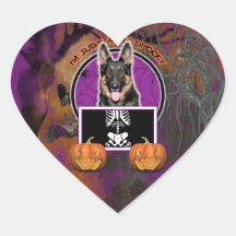 Halloween - Just a Lil Spooky - German Shepherd Heart Sticker