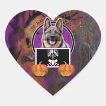Halloween - Just a Lil Spooky - German Shepherd Heart Stickers