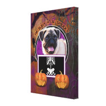 Halloween - Just a Lil Spooky - Pug Stretched Canvas Prints
