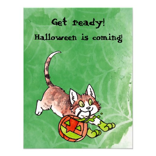 Halloween Kitty Party Invitation