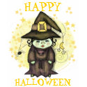 Halloween Little Witch Black T-Shirt - Customised