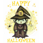 Halloween Little Witch Black T-Shirt - Customised
