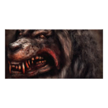 Halloween -  Mad Dog Picture Card