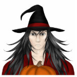 Halloween man witch photo sculptures
