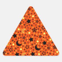 Halloween Moon & Stars Triangle Sticker