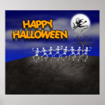 Halloween Moonlit Party Scene Print