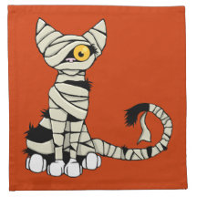 Halloween Mummy Cat Napkin