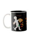 Halloween mummy  costume with candy bag. mugs