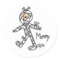 Halloween Mummy Stick Figure Sticker