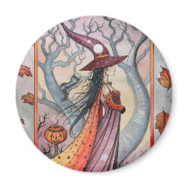 Halloween Mystic Witch by Molly Harrison Fridge Magnets