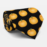 Halloween Orange Pumpkin on Black Tie