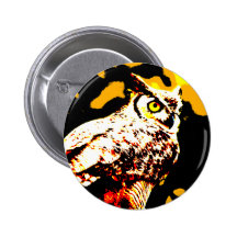 Hallowe'en Owl Button