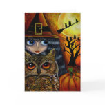 Halloween Owl Witch Card