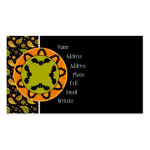 Halloween Paisley Bat Profile Card Business Cards
