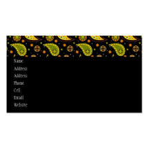 Halloween Paisley Skull Profile Card Business Card