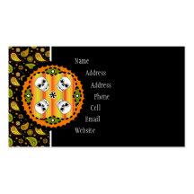 Halloween Paisley Skull Profile Card Business Card Templates