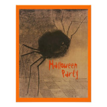 Halloween Party Creepy Spider Party Invitations