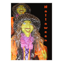Halloween party invitation happy witches