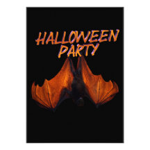 Halloween Party Invitation real scary bat