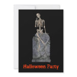 Halloween Party Invitation Skeleton Tombstone