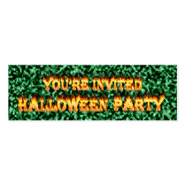 Halloween Party Invitations in fire and flames Business Card Templates