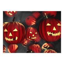 Halloween Party Invitations Jack o lanterns