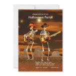 Halloween Party Skeleton Musicians invitations
