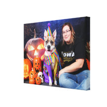 Halloween - Pitbull - Tyson Stretched Canvas Prints