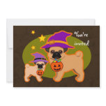 Halloween pugs invitations