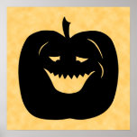 Halloween Pumpkin, Black and Orange. Posters