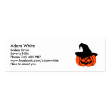 Halloween Pumpkin face hat Business Card Templates