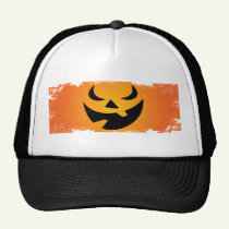 Halloween Pumpkin Face Trucker Hat hats