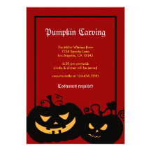 Halloween Pumpkin Faces Party Invitation