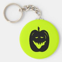 Halloween Pumpkin Silhouette. Black. Keychains