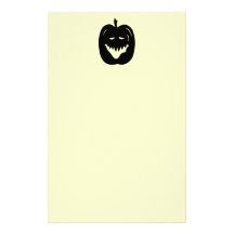 Halloween Pumpkin Silhouette. Black. Custom Stationery