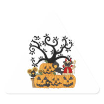Halloween Pumpkins, Black Birds and Pug Dog