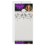 halloween purple orange black damask rack cards