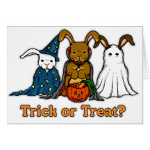 Halloween Rabbits Trick or Treating Cards