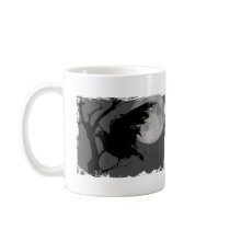 Halloween Raven in Branch with Full Moon Coffee Mug