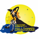 halloween redhaired witch on cloud photo sculptures