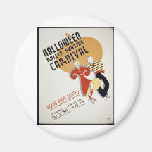 Halloween Roller Skating Festival Fridge Magnets