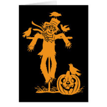 Halloween Scarecrow Silhouette Note Card