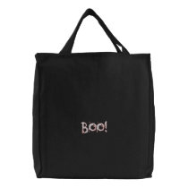 Halloween Scary Bloody Boo !!! Embroidered Tote Bags