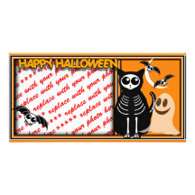 Halloween Skeleton Animals Gang Personalized Photo Card