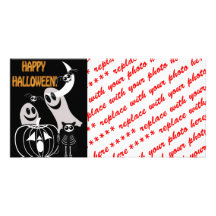 Halloween Skeleton Animals Gang Customized Photo Card